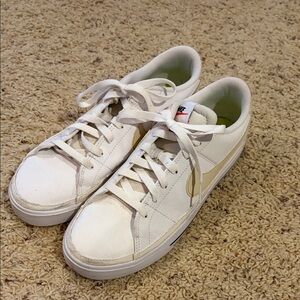 Nike White and Beige Casual Sneakers